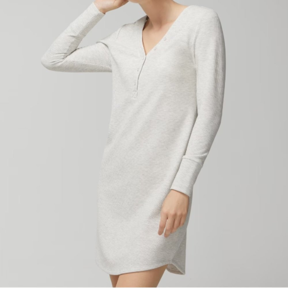NWT Soma COZY WAFFLE Long-Sleeve Sleepshirt - Picture 3 of 6